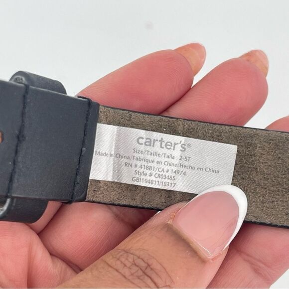 Carter’s Toddler Boy’s Black Solid Faux Leather Buckle Belt 2T-5T - Picture 5 of 9